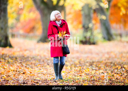 Enjoying An Autumn Walk Stock Photo