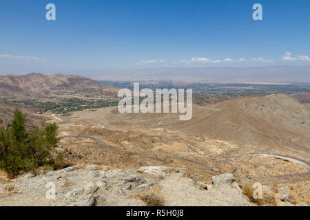 View from the Coachella valley vista point towards Palm Springs, California, United States. Stock Photo