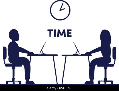 Office workers icon illustration isolated vector sign symbol Stock Vector
