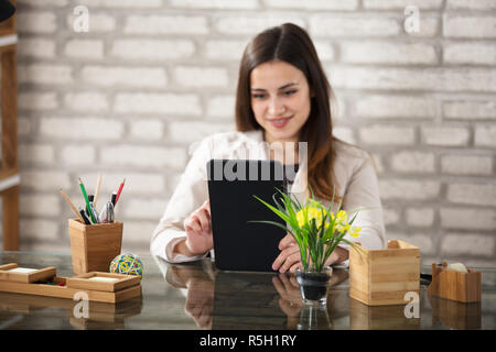 Businesswoman Using Digital Tablet Stock Photo