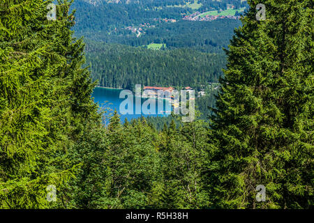 view from the top of the eibsee Stock Photo