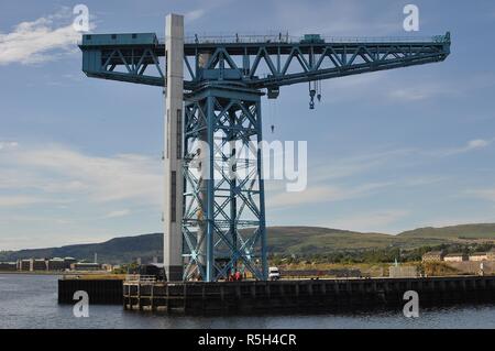 TITAN CRANE ON THE RIVER CLYDE, GLASGOW. Stock Photo