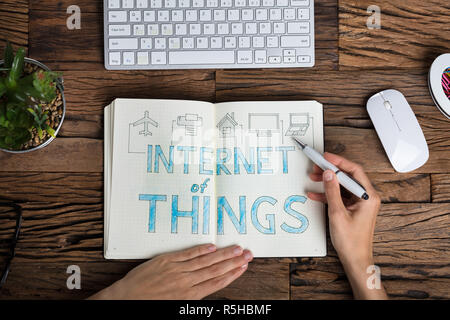 Businessperson Drawing IoT Concept Stock Photo