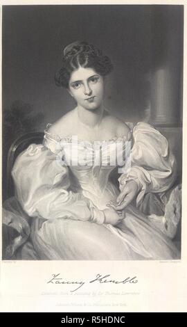 Frances Anne Kemble. Portrait Gallery of eminent Men and Women of Europ. New York, 1872-74. Fanny (Frances Anne) Kemble (1809-1893). English actress. Portrait. Likeness from a painting by Sir Thomas Lawrence.   . Source: 10604.g.10 volume II, 633. Language: English. Stock Photo