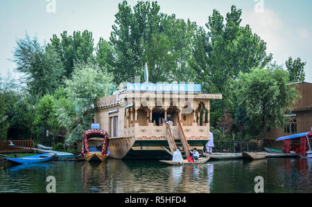 Srinagar, India - Jul 2, 2015. Landscape of Dal Lake in Srinagar, India. The lake, situated in the northeast of Srinagar, is one of the most beautiful Stock Photo