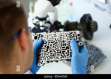 The auto repair service repairman in automatic Stock Photo