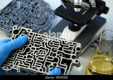 The auto repair service repairman in automatic Stock Photo