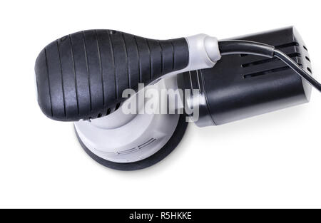 Electric manual circular gray grinder isolated on white background Stock Photo