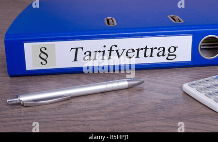 collective agreement folder in the office Stock Photo