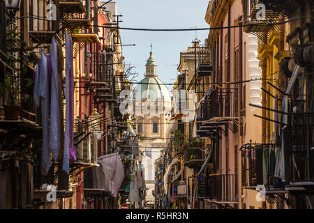 View at the church of San Matteo located in heart of Palermo, Italy. Stock Photo