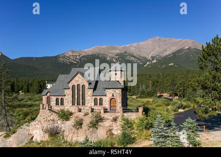 St. Malo's chapel in Allenspark near Rocky Mountains National Park, USA Stock Photo
