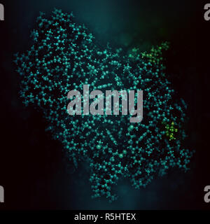 Alpha-galactosidase (Agalsidase) enzyme. Cause of Fabry's disease. Administered as enzyme replacement therapy. 3D rendering based on protein data bank Stock Photo