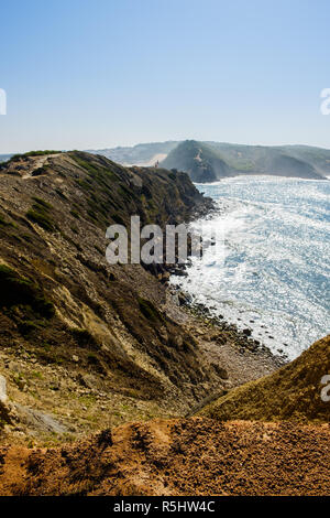 S. Martinho do Porto, Portugal - September 20, 2018 : Cliffs on the Portuguese coast Alcobaca, Portugal Stock Photo