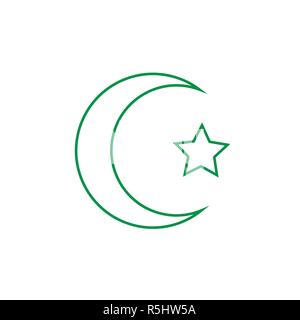 Islamic crescent icon. Vector illustration flat Stock Vector
