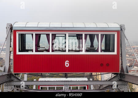 Cabin of the Ferris wheel in Prater theme park, Vienna, Austria Stock Photo