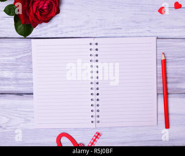 Blank open notebook in a line Stock Photo