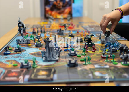 Closeup of characters in a role playing fantasy board game. Stock Photo