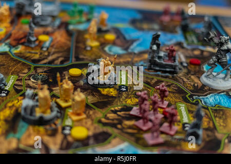 Closeup of characters in a role playing fantasy board game. Stock Photo