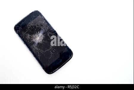 mobile phone screen is cracked Stock Photo