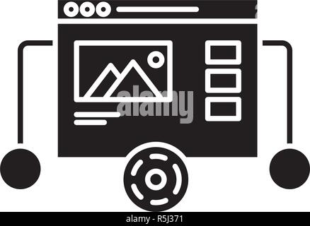 Website Prototyping icon, black vector sign with editable strokes ...