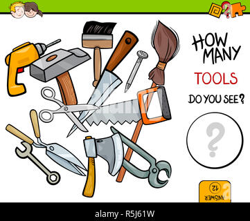 counting tools educational activity game Stock Photo