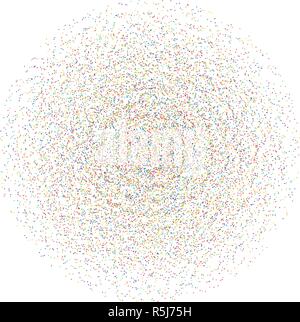 vector colorful dots in circle form. abstract radial shape. dotted background illustration. decorative dot design texture Stock Vector