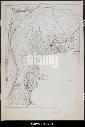 Map of Baku, dated 1918. Baku, MOD Misc 306. [S.l.] : Survey Party MEF, 1918. India. Army. Royal Engineers. Indian Field Survey Company, 1st. Scale 1:21 000. Source: Maps MOD Misc 306 Sheet 1. Stock Photo