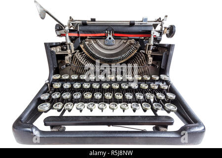 vintage typewriter isolated over white Stock Photo