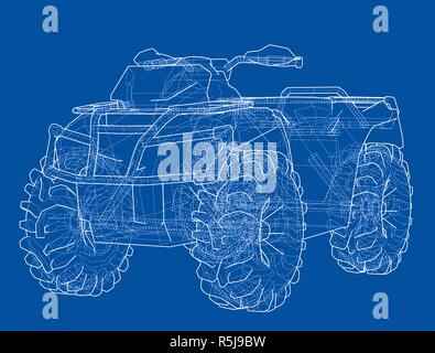 ATV quadbike concept outline Stock Photo