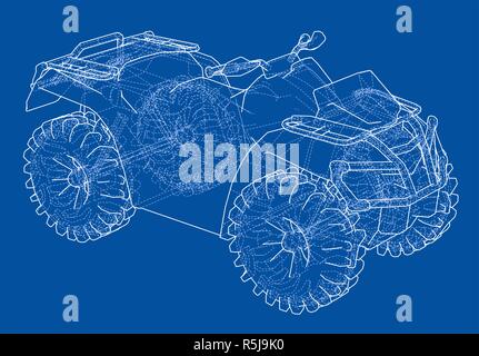 ATV quadbike concept outline Stock Photo