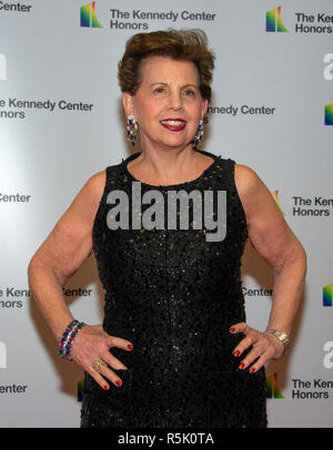 Adrienne Arsht arrives for the formal Artist's Dinner honoring the recipients of the 41st Annual Kennedy Center Honors hosted by United States Deputy Secretary of State John J. Sullivan at the US Department of State in Washington, DC on Saturday, December 1, 2018. The 2018 honorees are: singer and actress Cher; composer and pianist Philip Glass; Country music entertainer Reba McEntire; and jazz saxophonist and composer Wayne Shorter. This year, the co-creators of Hamilton- writer and actor Lin-Manuel Miranda, director Thomas Kail, choreographer Andy Blankenbuehler, and music director Alex La Stock Photo