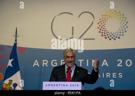 Buenos Aires, Federal Capital, Argetina. 1st Dec, 2018. The Chilean president SebastiÃ¡n PiÃ±era during a press conference at the summit of G20 leaders held in Buenos Aires, in which his country is a guest. Credit: Roberto Almeida Aveledo/ZUMA Wire/Alamy Live News Stock Photo