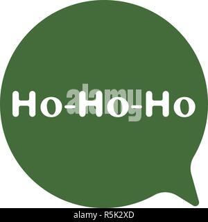 Christmas speech bubble with ho ho ho icon vector, filled flat sign, solid pictogram isolated on white. Santa Claus laughter Stock Vector