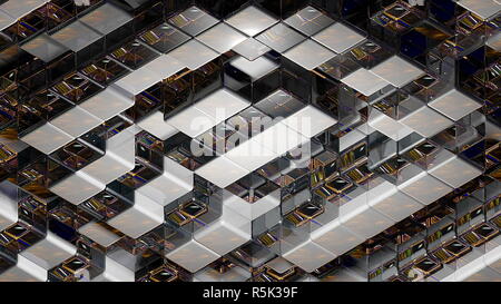 Abstract background with realistic cubes Stock Photo