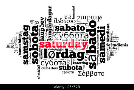 Word Saturday in different languages Stock Photo