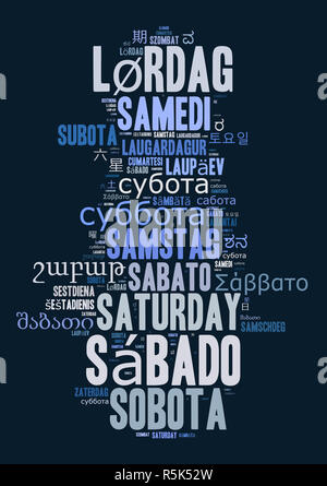 Word Saturday in different languages Stock Photo