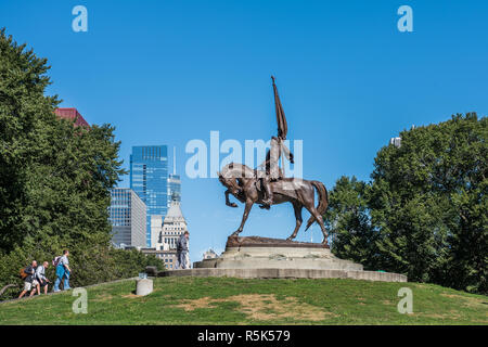 John Alexander Logan monument in Grant Park in downtown Chicago Stock Photo