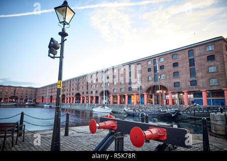 Pier head Liverpool Waterfront promenade Royal Albert Dock iconic warehouses Stock Photo