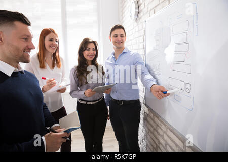 Designer Working At New Mobile Applications Stock Photo