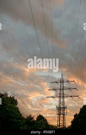 transmission tower with base station Stock Photo