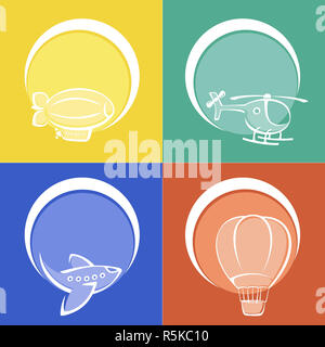 aviation icons set Stock Photo