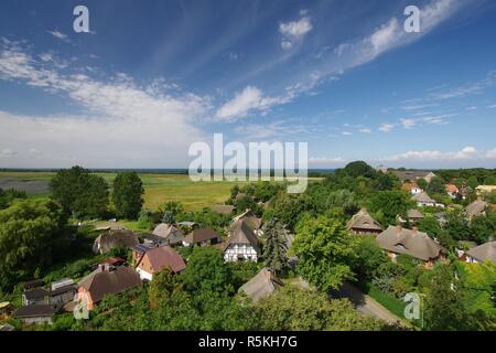 wustrow,view from the church tower,looking west,baltic sea,peninsula fischland-darss-zingst,mecklenburg-vorpommern,east germany Stock Photo