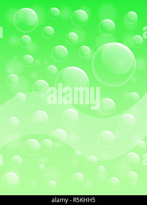 Air bubble on green background Stock Photo