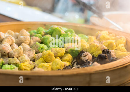 Chinese Steamed Dumpling in pot Stock Photo