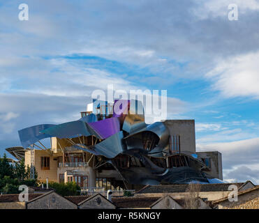 Hotel Marqués de Riscal designed by architect Frank Gehry and located in the Rioja Region of northeastern Spain Stock Photo