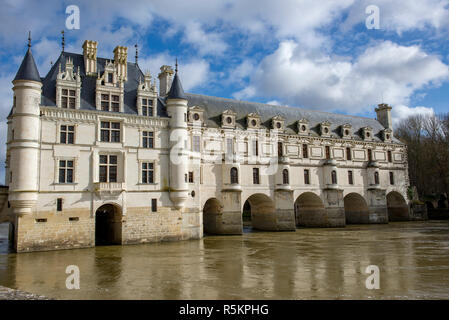 The Château de Chenonceau on the river Cher in the Loire Valley of France Stock Photo