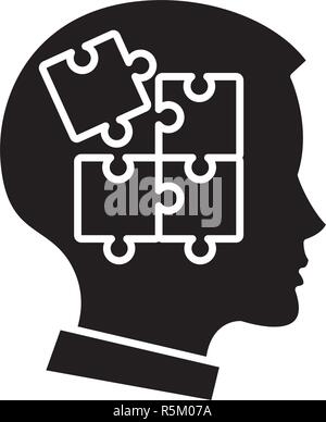 Self-discipline black icon, vector sign on isolated background. Self-discipline concept symbol, illustration  Stock Vector