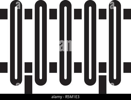 Radiator black icon, vector sign on isolated background. Radiator concept symbol, illustration  Stock Vector