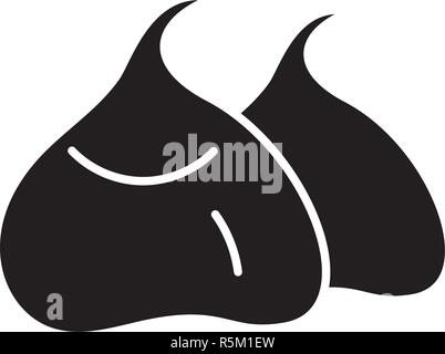 Bean bags black icon, vector sign on isolated background. Bean bags concept symbol, illustration  Stock Vector