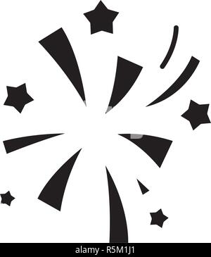 Fireworks black icon, vector sign on isolated background. Fireworks concept symbol, illustration  Stock Vector